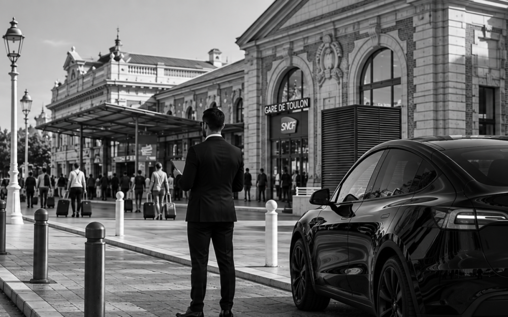 Accueil avec chauffeur privé à la Gare de Toulon pour rejoindre Sanary-sur-Mer