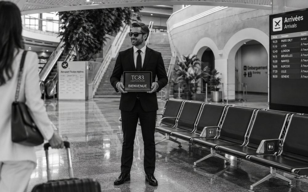 Chauffeur privé pour une prise en charge dans le hall de l’Aéroport Toulon-Hyères