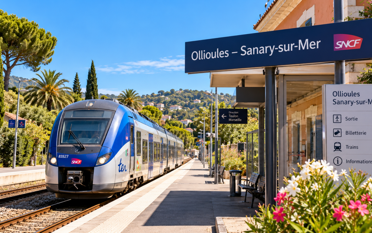 Train TER en Gare Ollioules–Sanary-sur-Mer