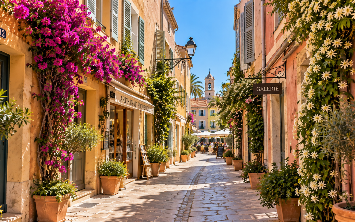 Ruelle provençale dans le centre historique de Sanary-sur-Mer