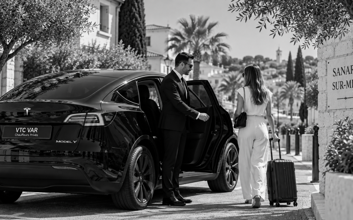 Chauffeur VTC avec Tesla Model Y à Sanary-sur-Mer