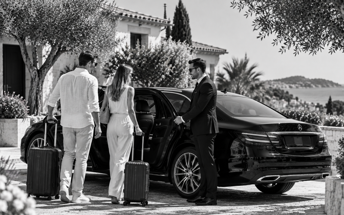 Prise en charge de passagers par un chauffeur VTC à Sanary-sur-Mer