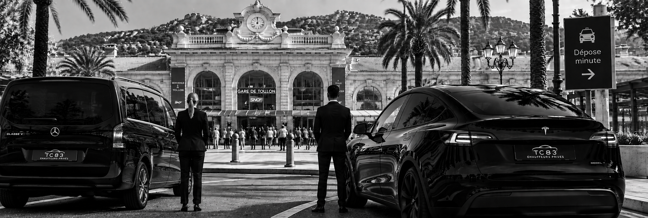Chauffeurs privés avec berline et van à la Gare de Toulon