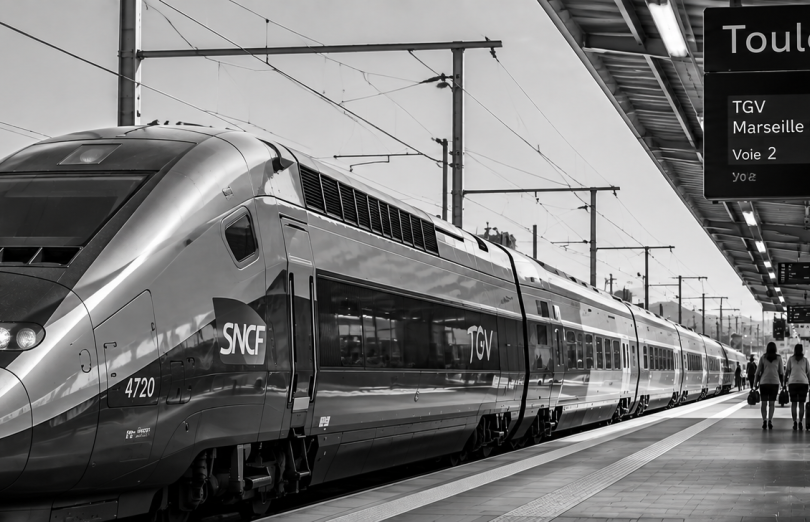 TGV à quai à la Gare de Toulon