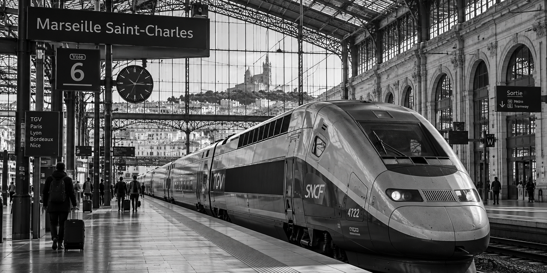 TGV à quai à la Gare Marseille Saint-Charles
