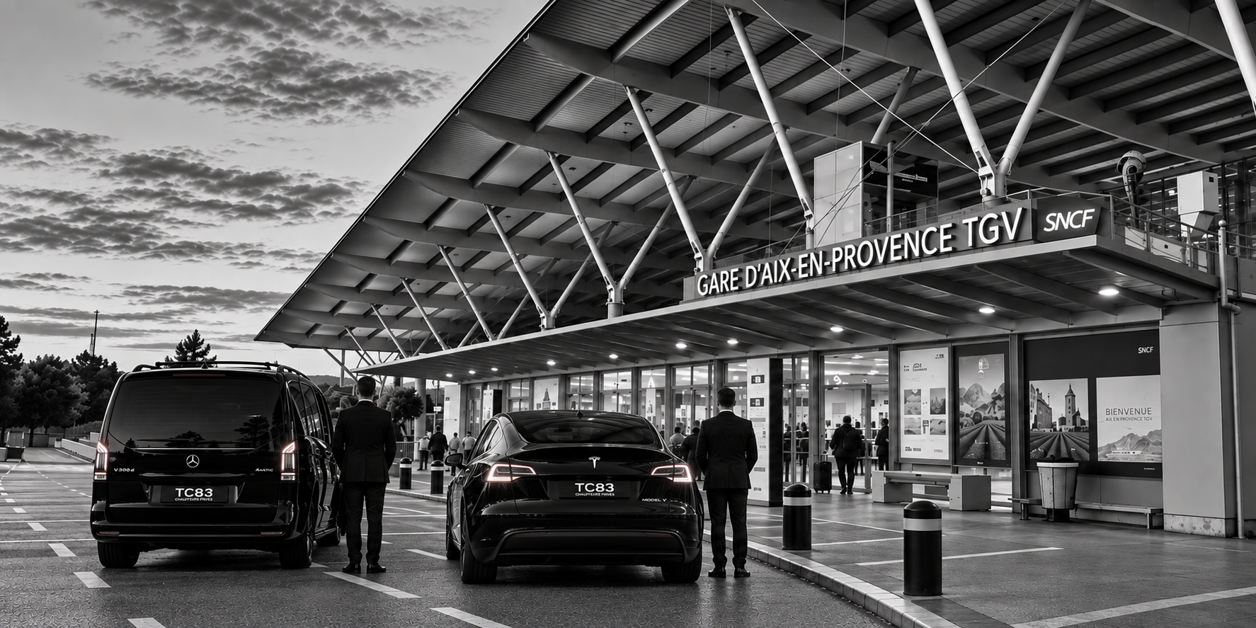 Berline et van avec chauffeur à la Gare Aix-en-Provence TGV