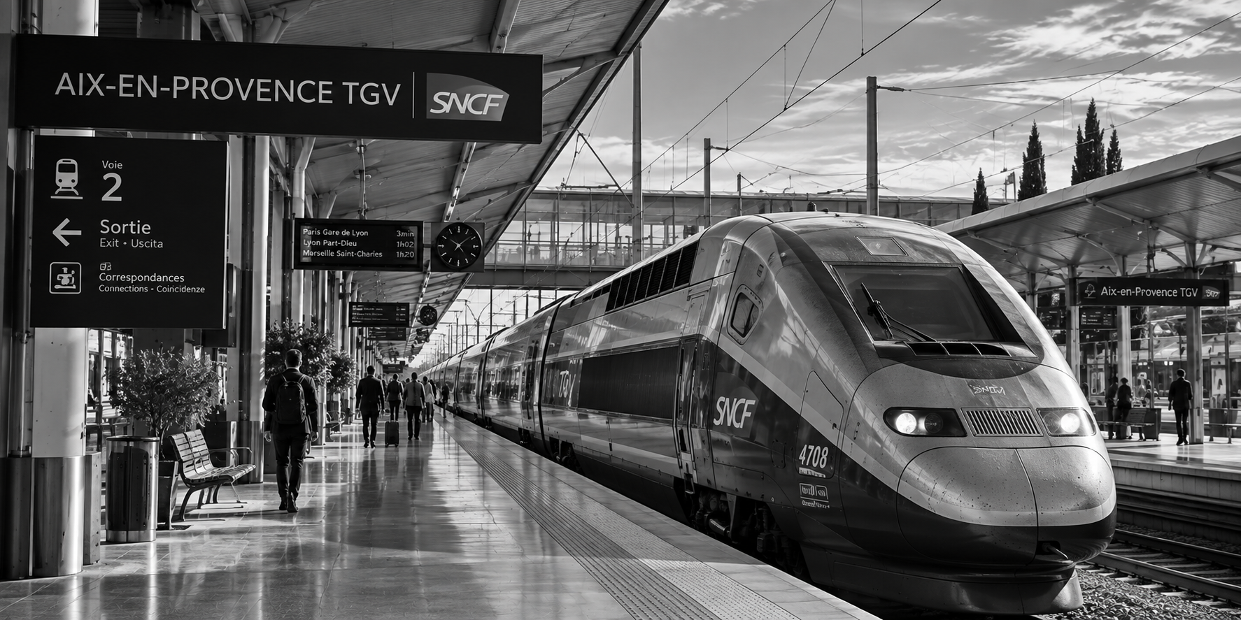 TGV à quai à la Gare Aix-en-Provence TGV