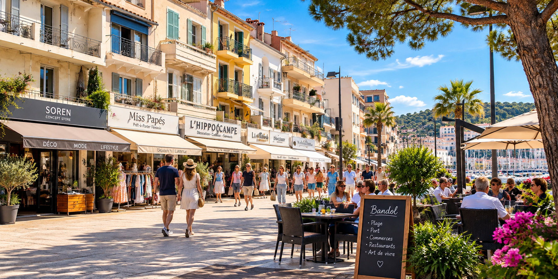Déplacements dans le centre-ville et sur le port de Bandol