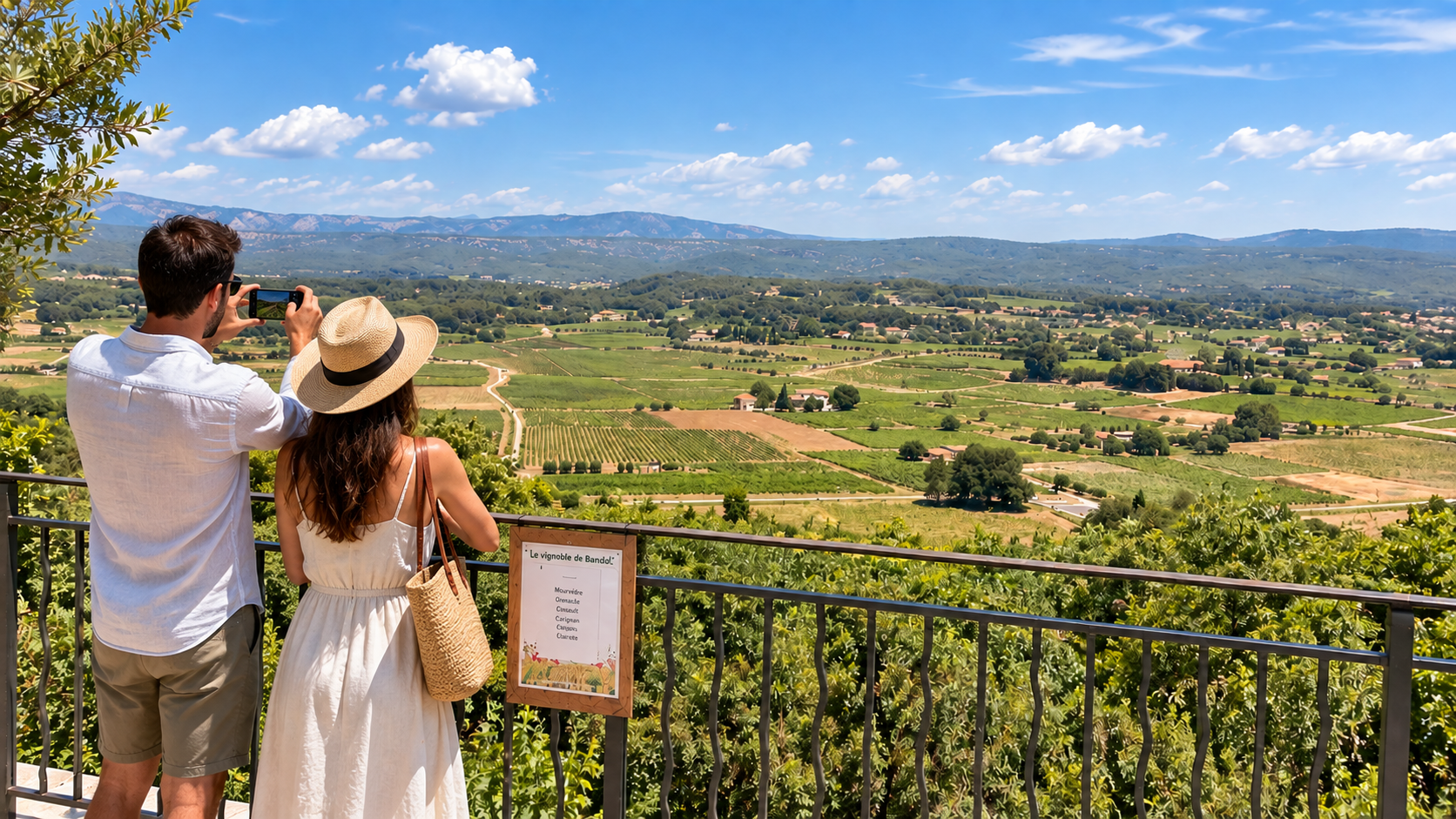 La Cadière-d'Azur et les vignobles près de Bandol