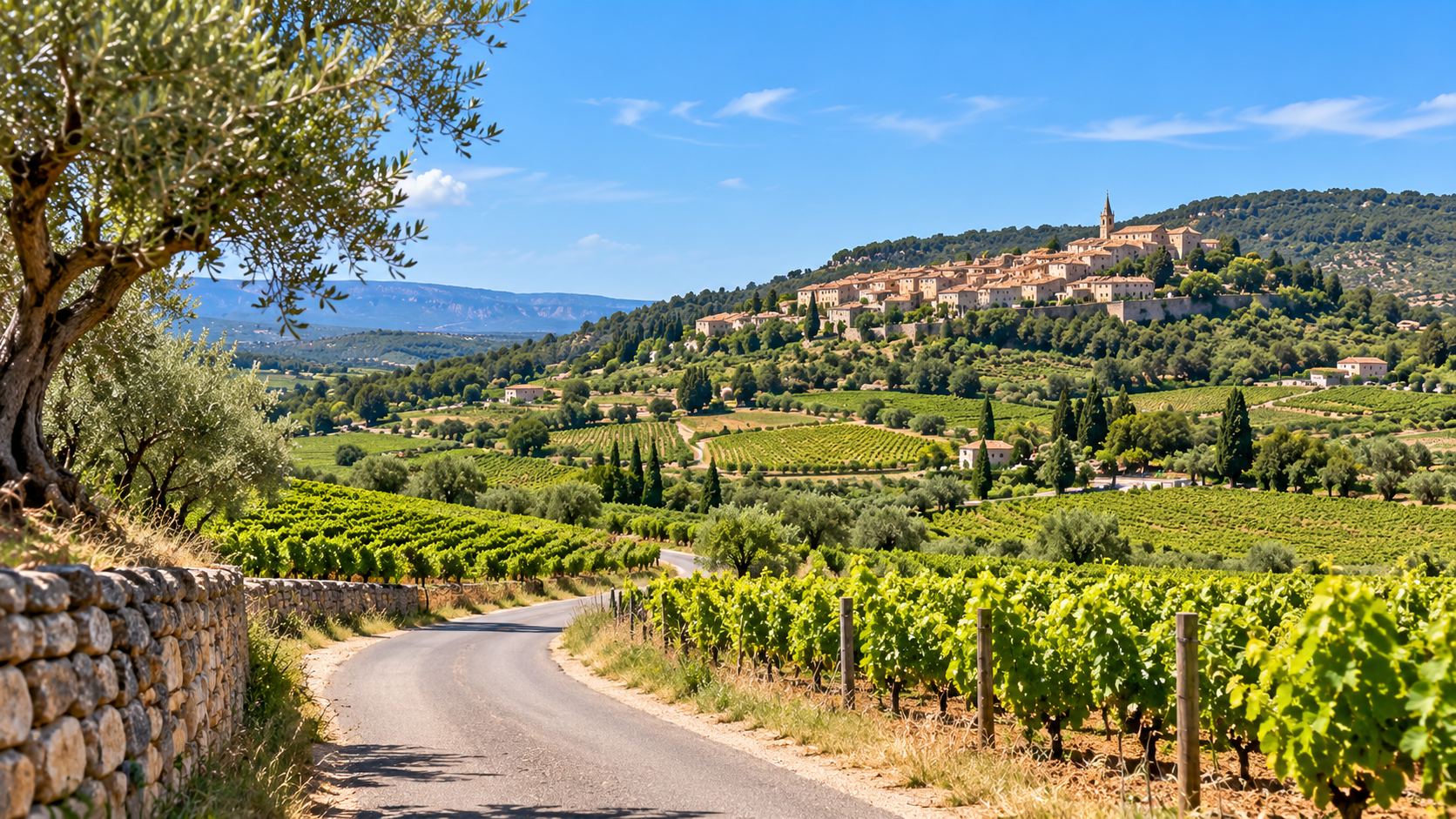 Vignobles et villages provençaux autour de Bandol