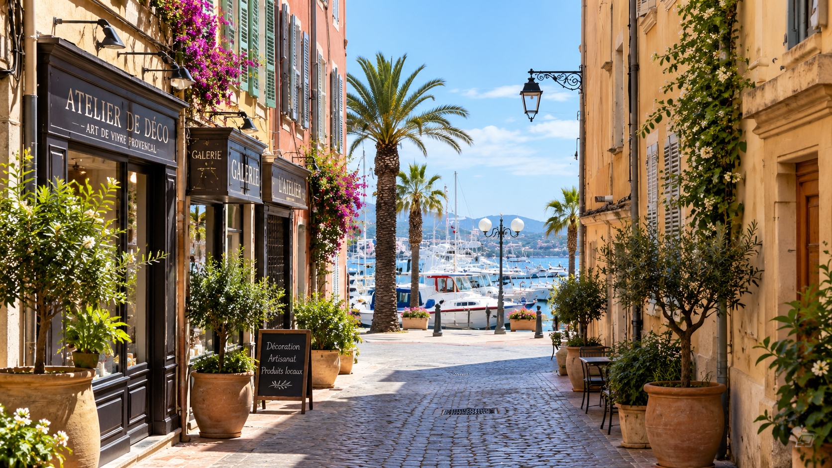 Ruelles provençales du centre historique de Sanary-sur-Mer