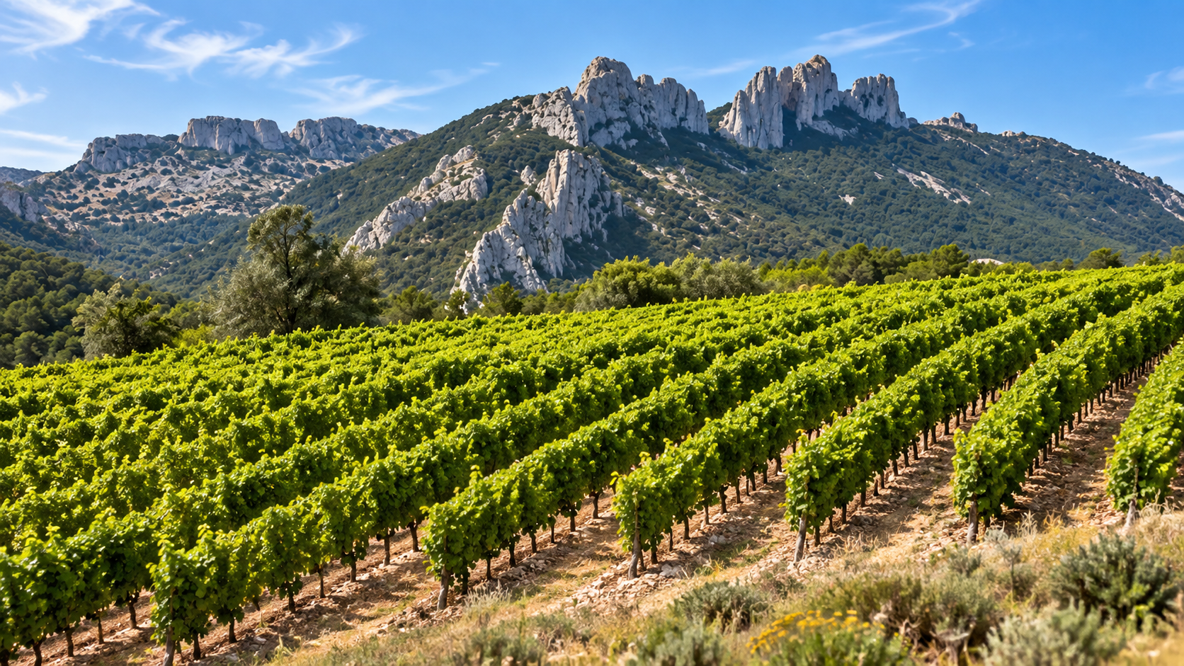 Vignobles de Bandol dans le secteur du Castellet