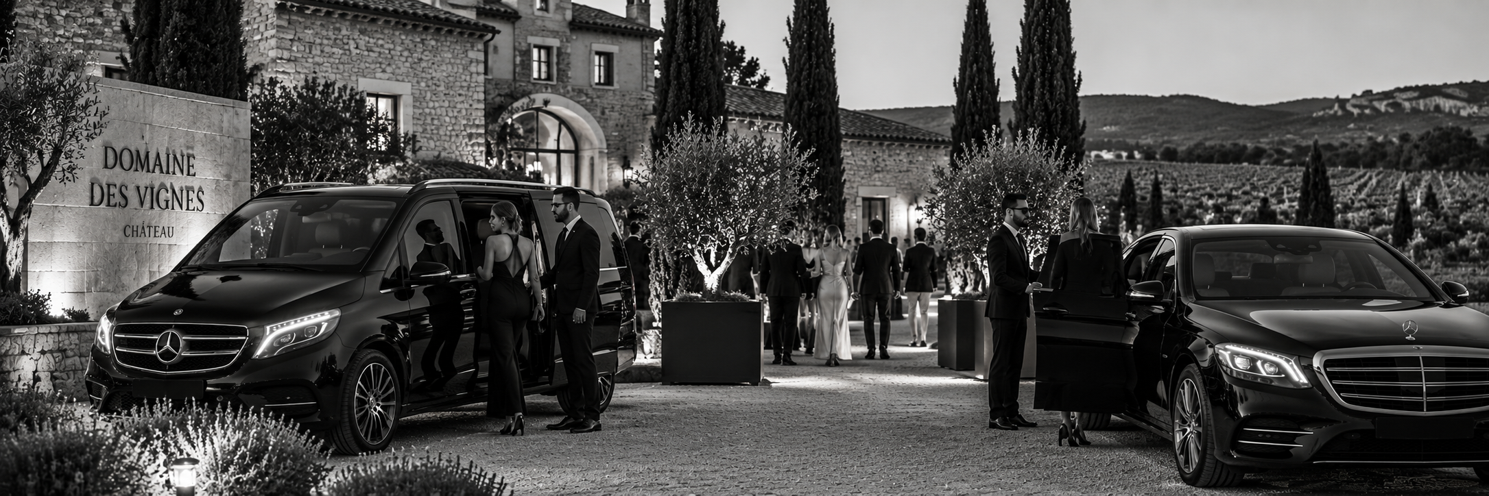 Transport des invités avec chauffeurs privés pour un événement dans le Var