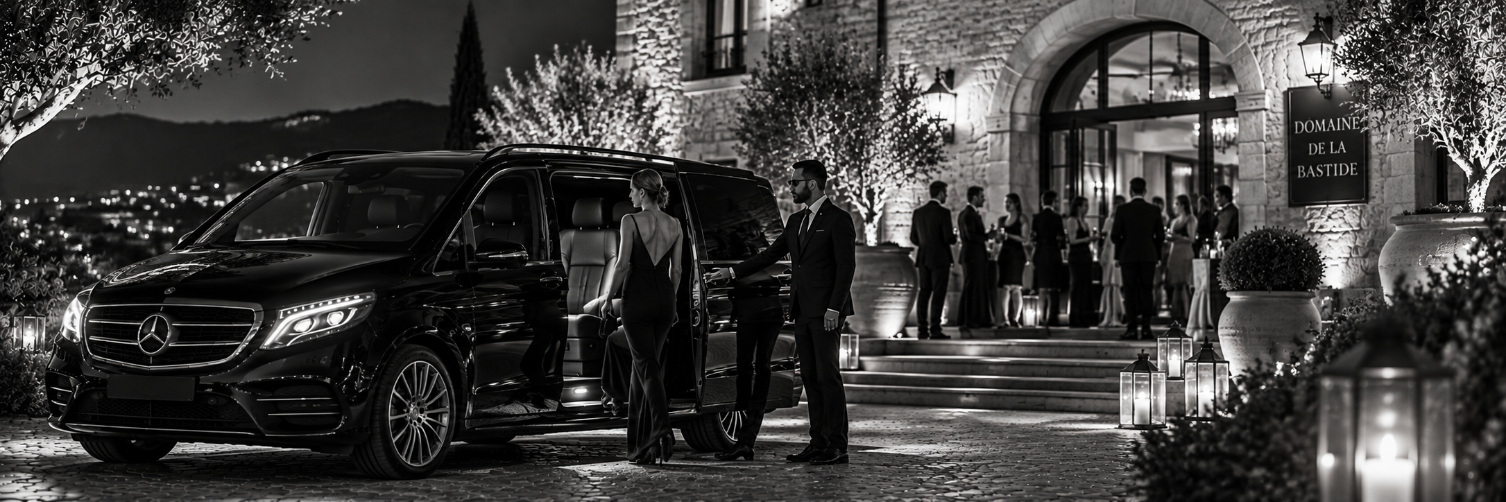 Chauffeur privé lors d'un événement en soirée dans le Var