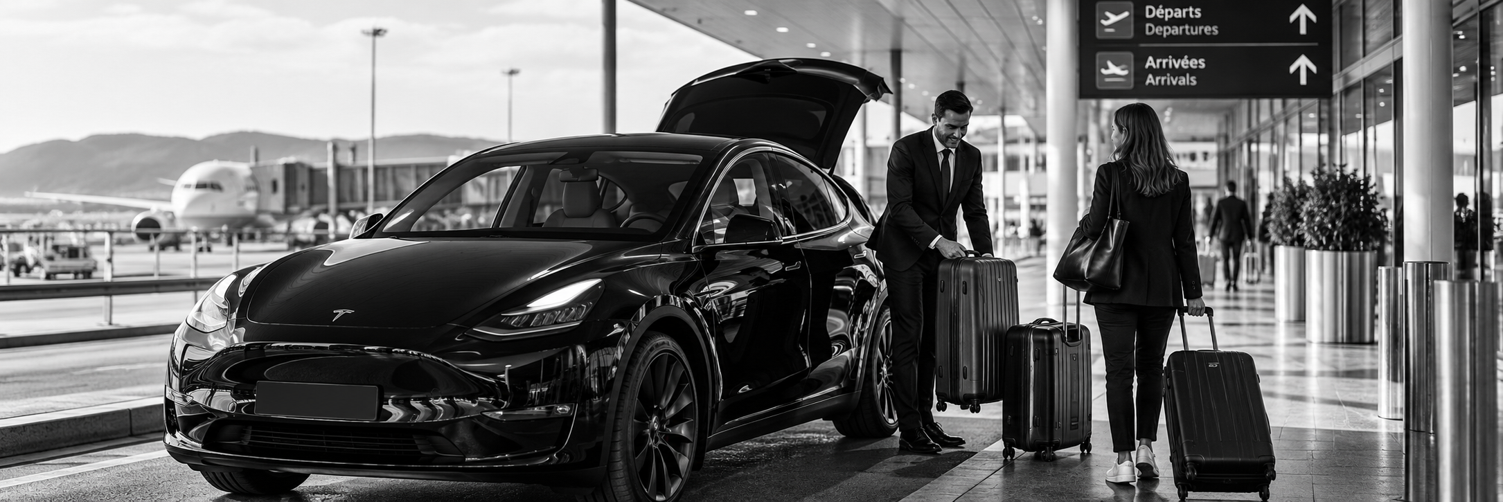 Transfert en chauffeur privé entre le Grand Hôtel des Sablettes et les aéroports
