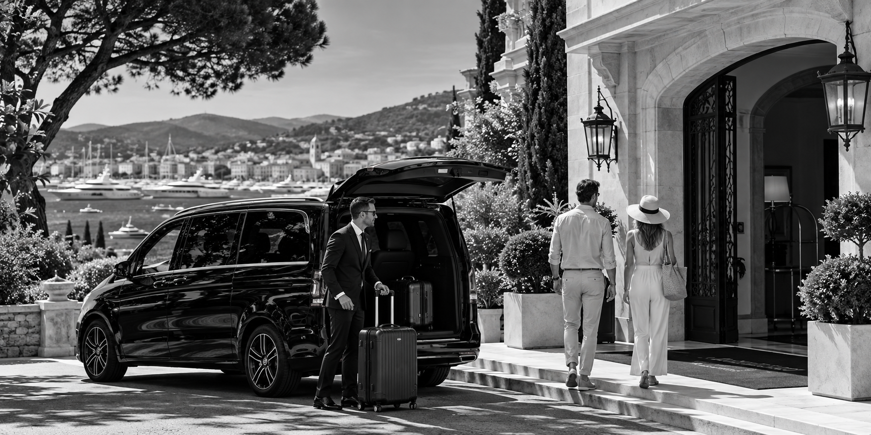 Transfert VTC depuis ou vers un hôtel ou une villa dans le Golfe de Saint-Tropez
